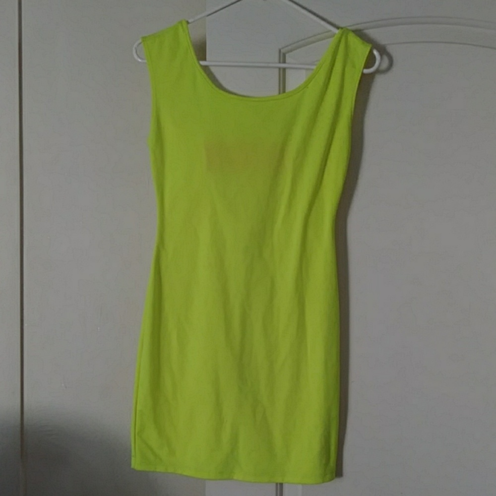 Light bright neon backless cotton dress